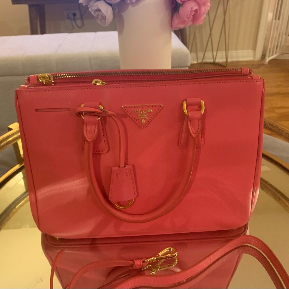 Prada Pink Shoulder Bag with Saffiano Leather
